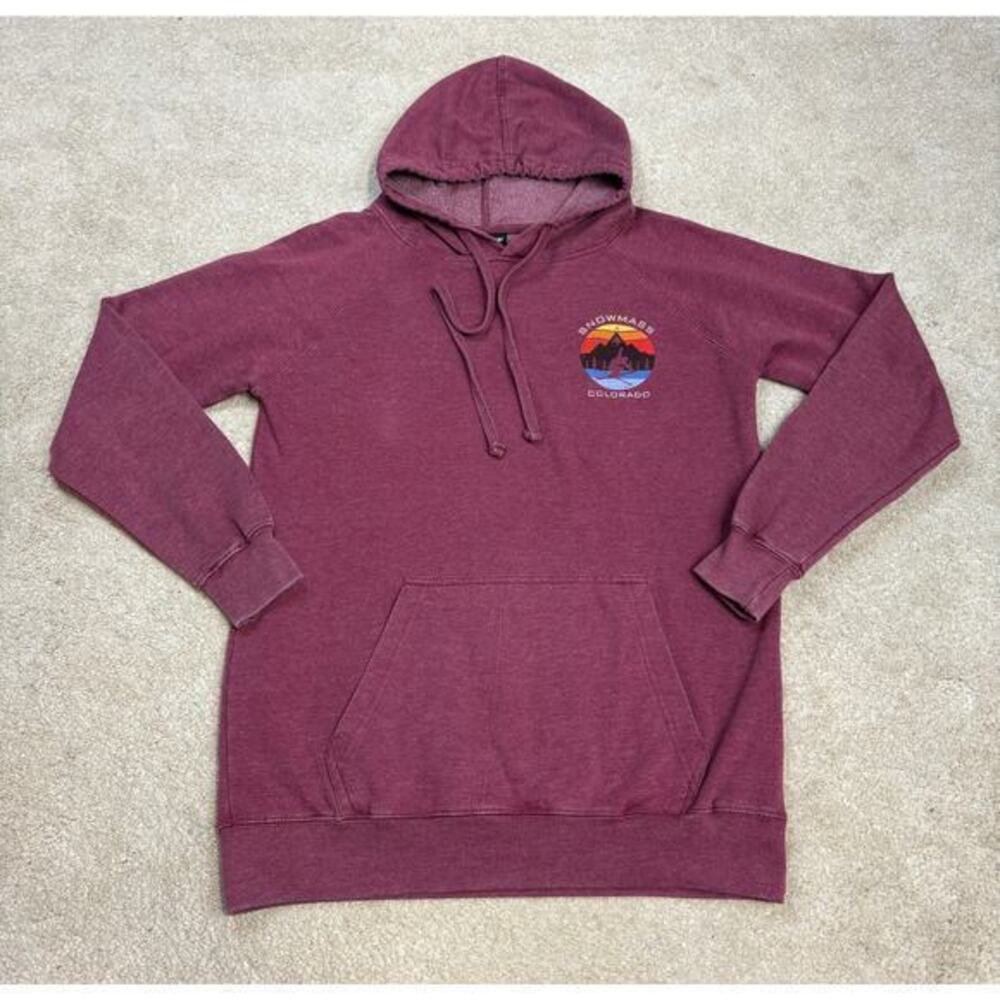 Just4Wear Snowmass Colorado Skiing Graphic Hoodie Kangaroo Pocket Size M